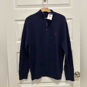 Chaps Men's Dark Blue Zip-Up Sweater Quarter Zip NWT